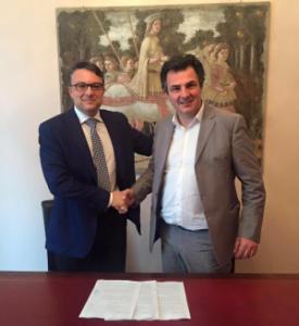 Il presidente del Novara Calcio De Salvo con l'assessore Pirovano